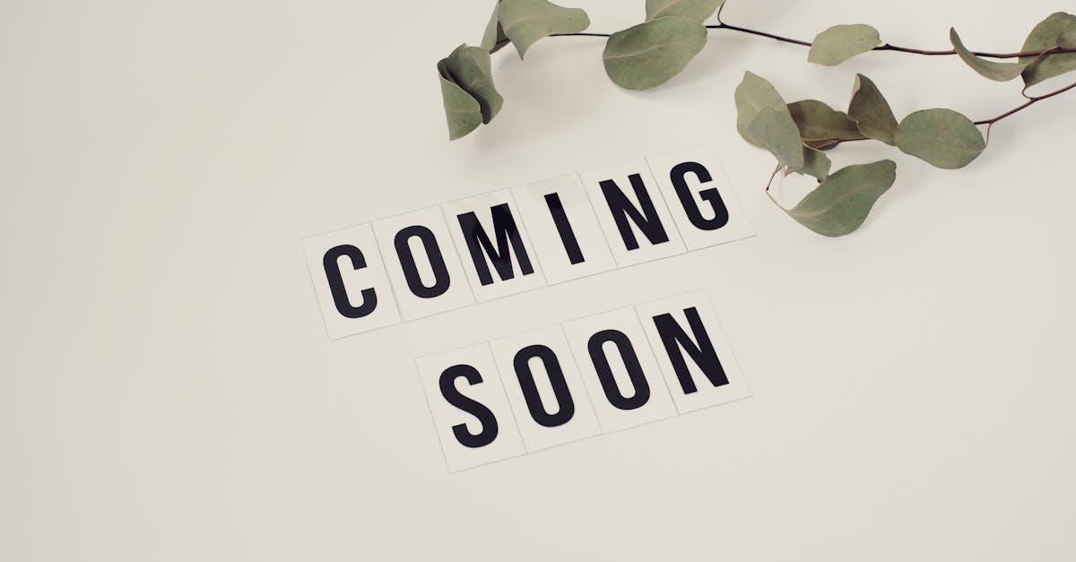 Eucalyptus branch with 'Coming Soon' message on white background for announcements.